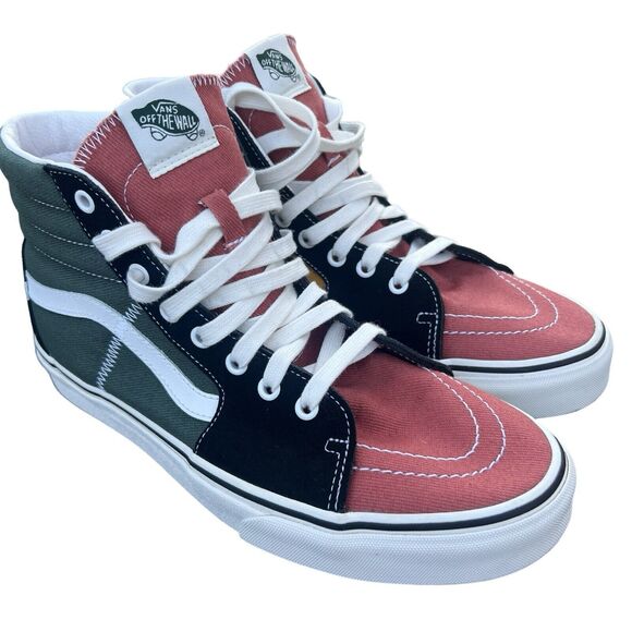 Vans SK8-HI Varsity Multi-Color Unisex Canvas High Top Sneakers Size M 10.5 W 12 - Picture 1 of 9